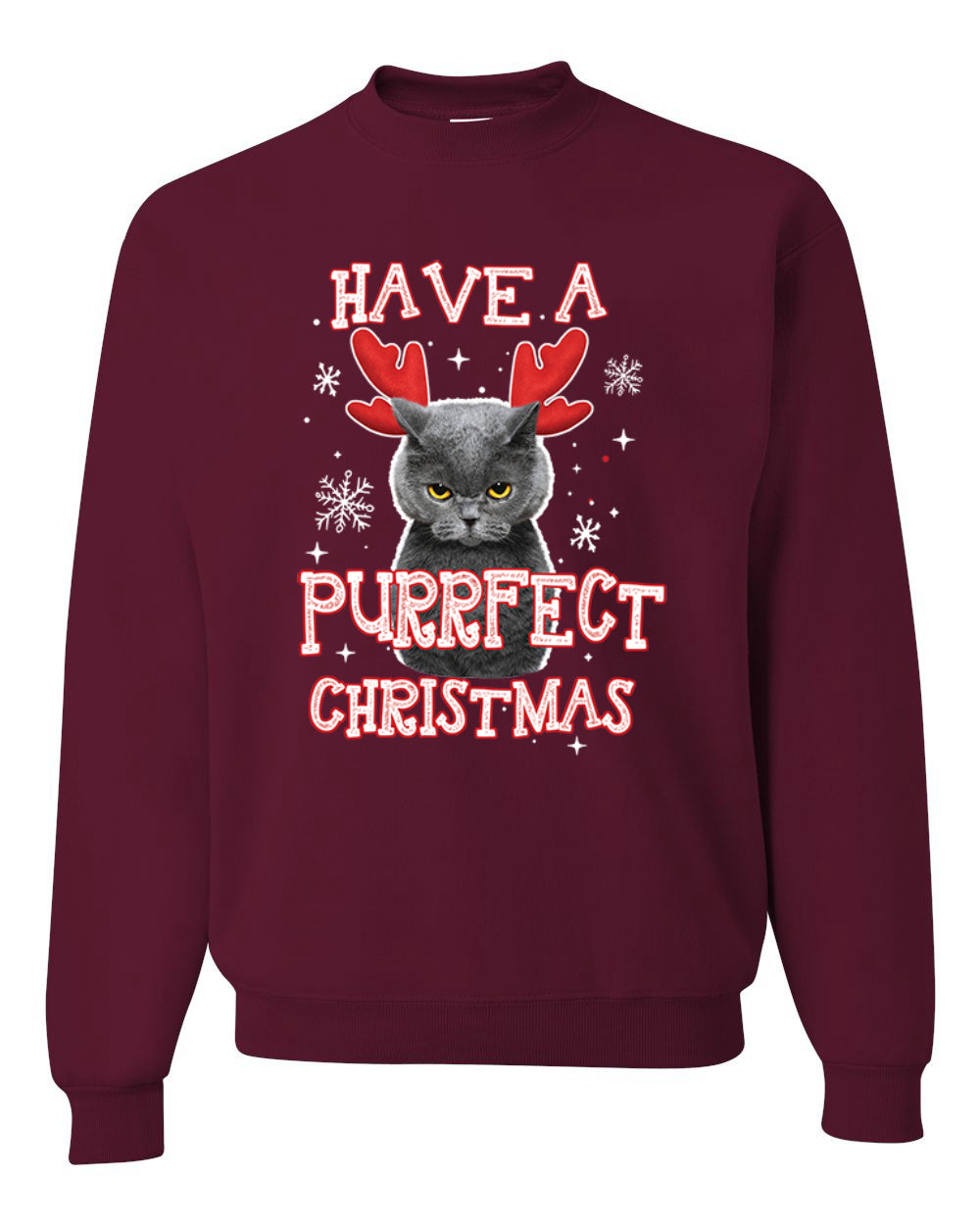 Have A Purrfect  Merry Christmas Unisex Crewneck Graphic Sweatshirt