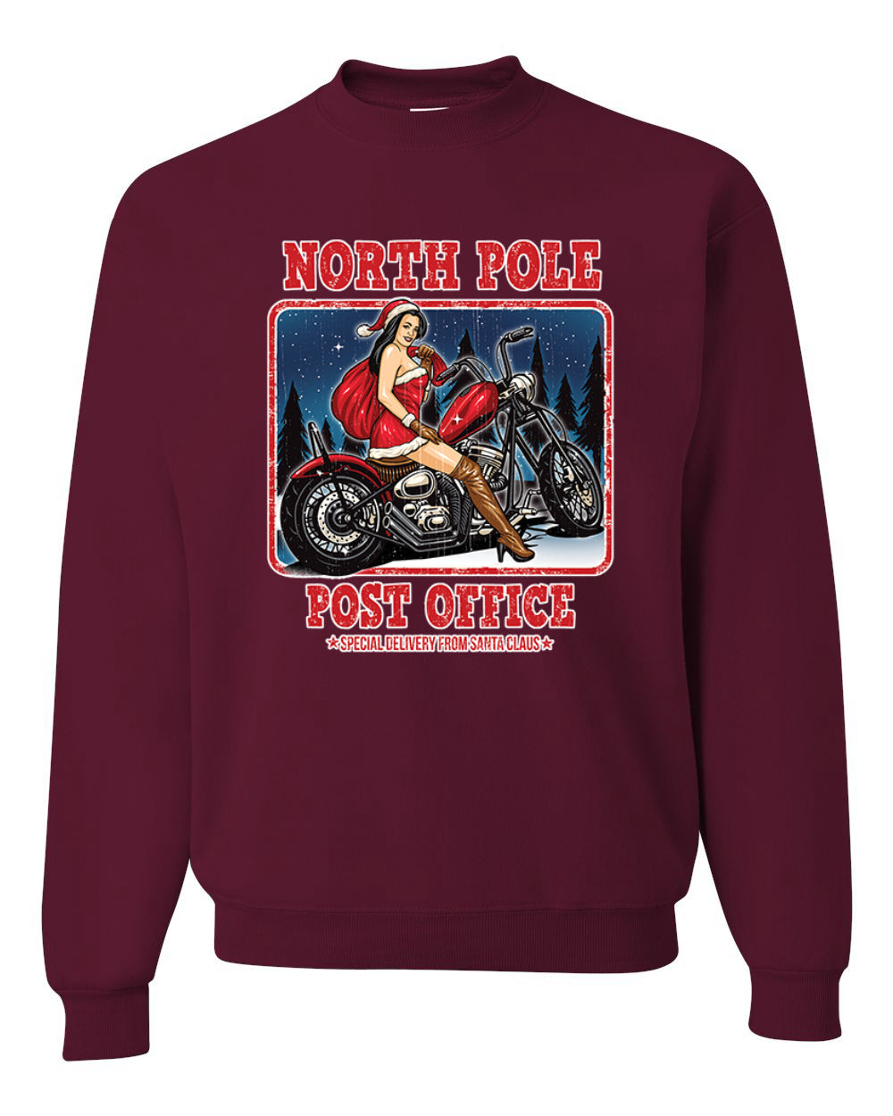 North Pole Post Office Special Delivery  Merry Christmas Unisex Crewneck Graphic Sweatshirt
