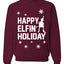 Happy Elfin Holiday Merry Ugly Christmas Sweater Unisex Crewneck Graphic Sweatshirt