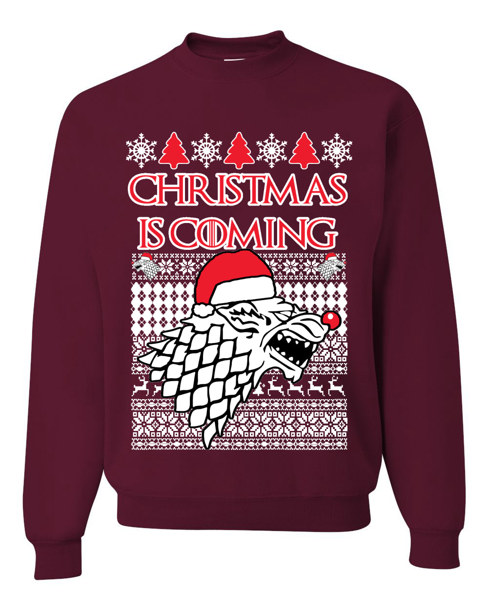 Christmas is Coming GoT Stark Merry Ugly Christmas Sweater Unisex Crewneck Graphic Sweatshirt