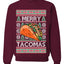 Merry Tacomas Holiday Taco Lover  Ugly Christmas Sweater Unisex Crewneck Graphic Sweatshirt