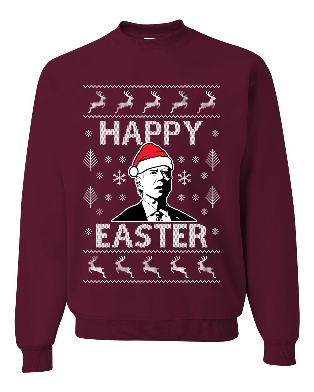 Biden Happy Easter Ugly Christmas Sweater Unisex Crewneck Graphic Sweatshirt