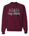 Xmas Trees Merry Christmas Ugly Christmas Sweater Unisex Crewneck Graphic Sweatshirt