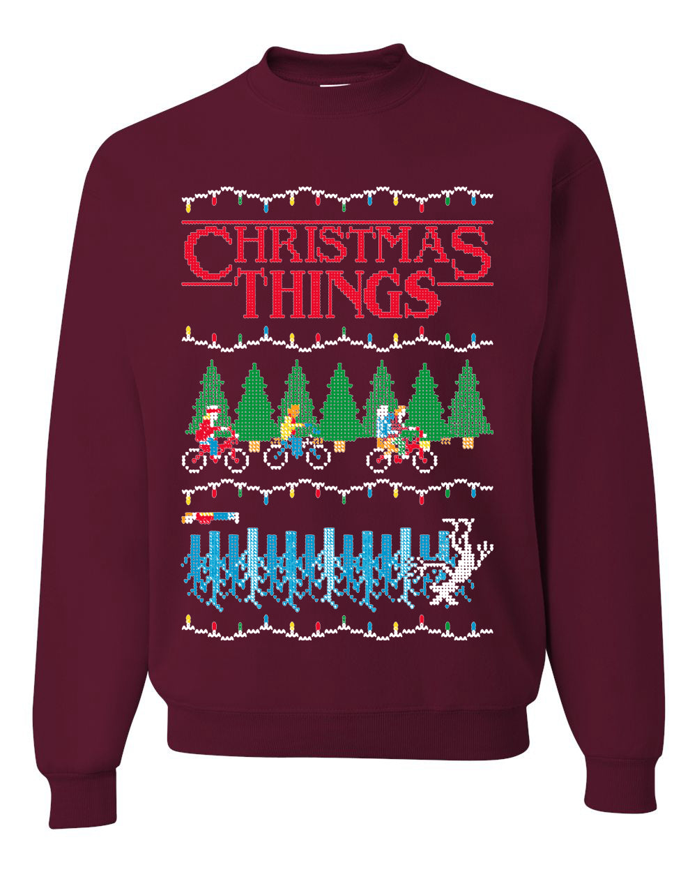 Christmas Things Stranger Fan Ugly Christmas Sweater Unisex Crewneck Sweatshirt