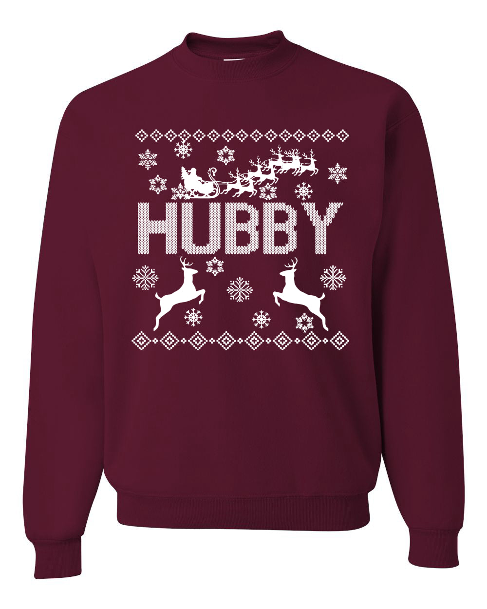 Christmas Hubby Love Merry Ugly Christmas Sweater Unisex Crewneck Graphic Sweatshirt