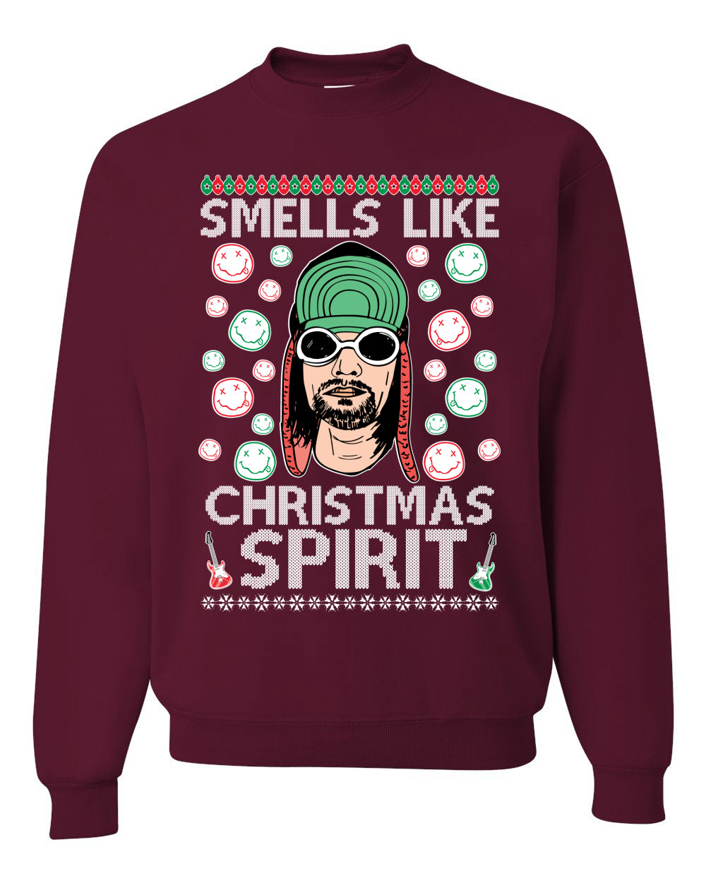 Smells Like Christmas Spirit Merry Ugly Christmas Sweater Unisex Crewneck Graphic Sweatshirt