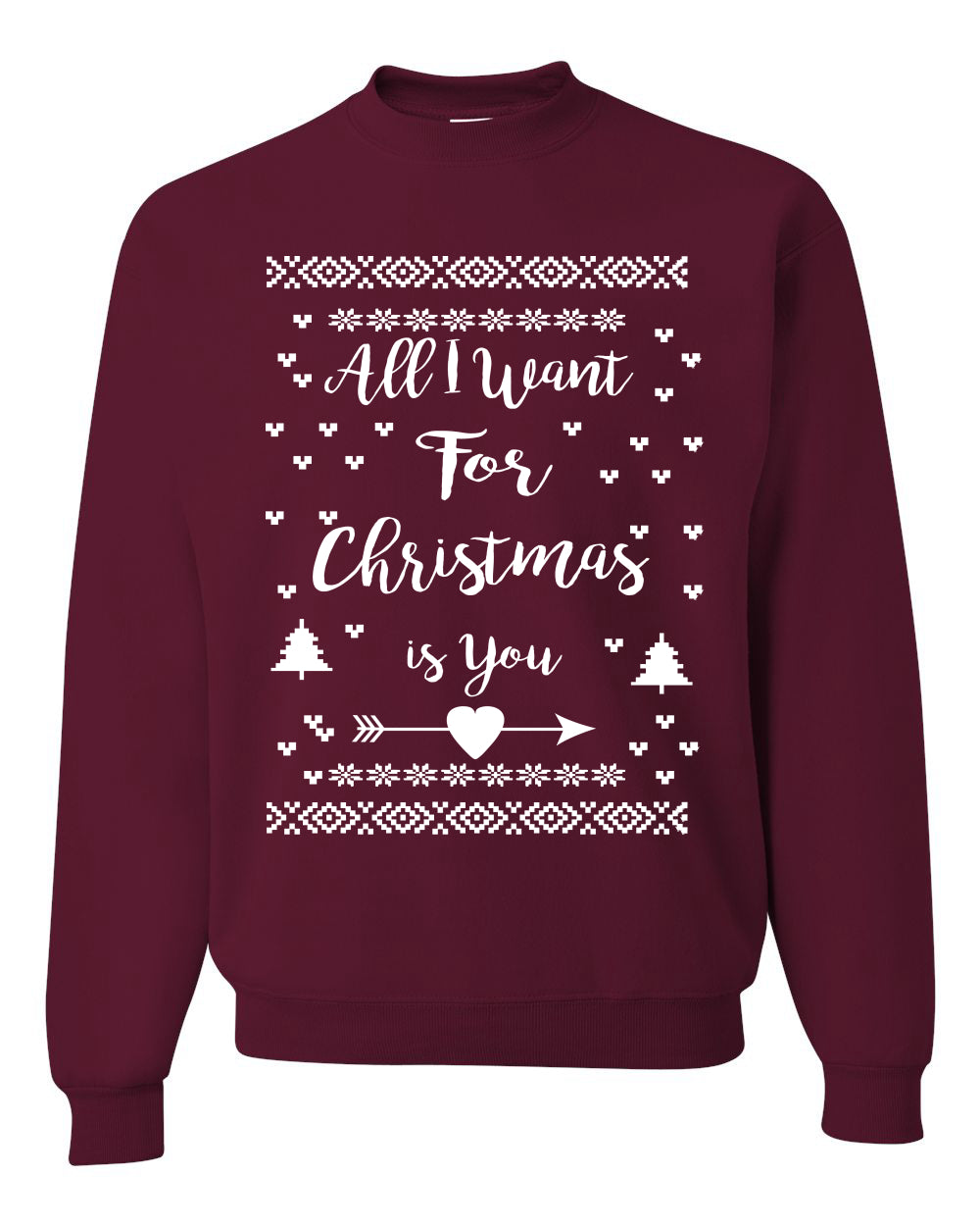 All I Want for Christmas is You Merry Ugly Christmas Sweater Unisex Crewneck Graphic Sweatshirt