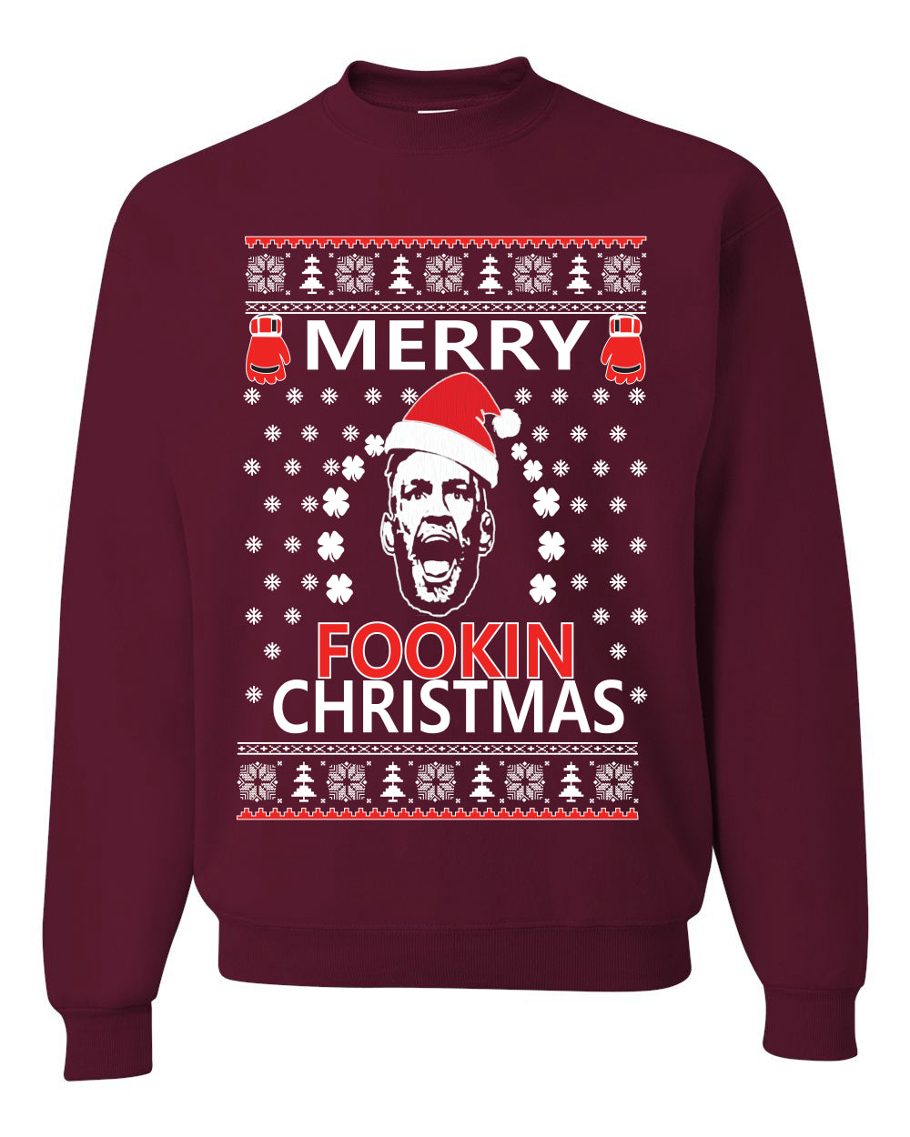 Merry Fookin Christmas Ugly Christmas Sweater Unisex Crewneck Sweatshirt
