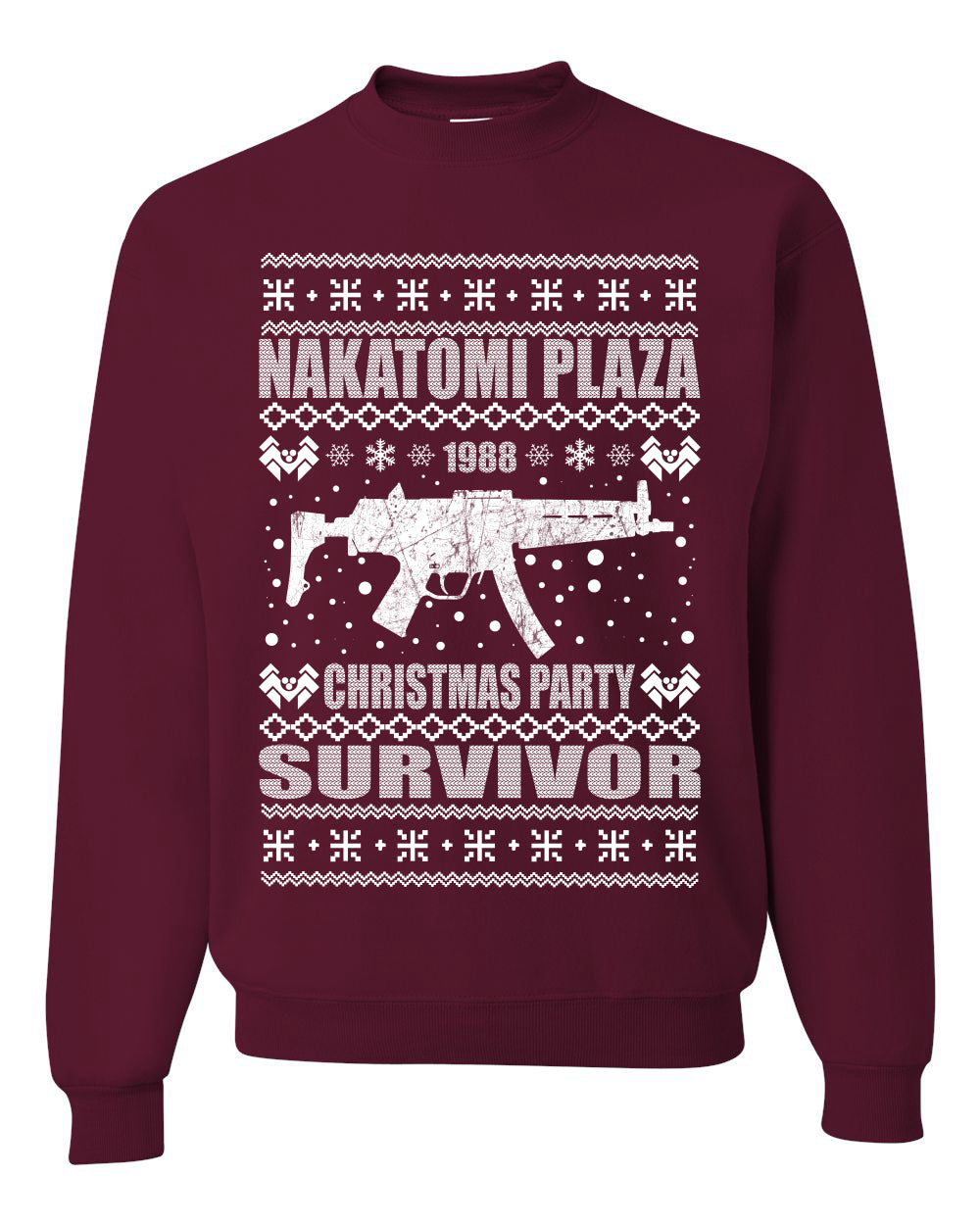 Nakatomi Plaza Christmas Party Survivor 1988 Merry Ugly Christmas Sweater Unisex Crewneck Graphic Sweatshirt