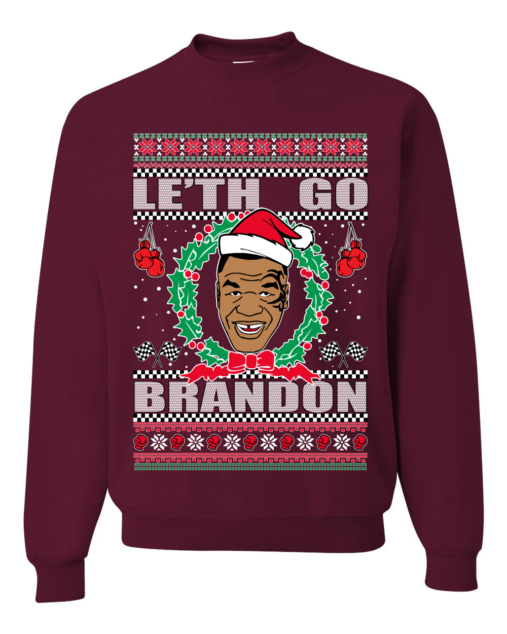 Le'th Go Brandon  Ugly Christmas Sweater Unisex Crewneck Graphic Sweatshirt