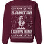 Buddy The Elf Santa! I Know Him Ugly Christmas Sweater Unisex Crewneck Graphic Sweatshirt