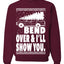 Fanily Vacation Bend Over & I'll Show You Ugly Christmas Sweater Unisex Crewneck Graphic Sweatshirt