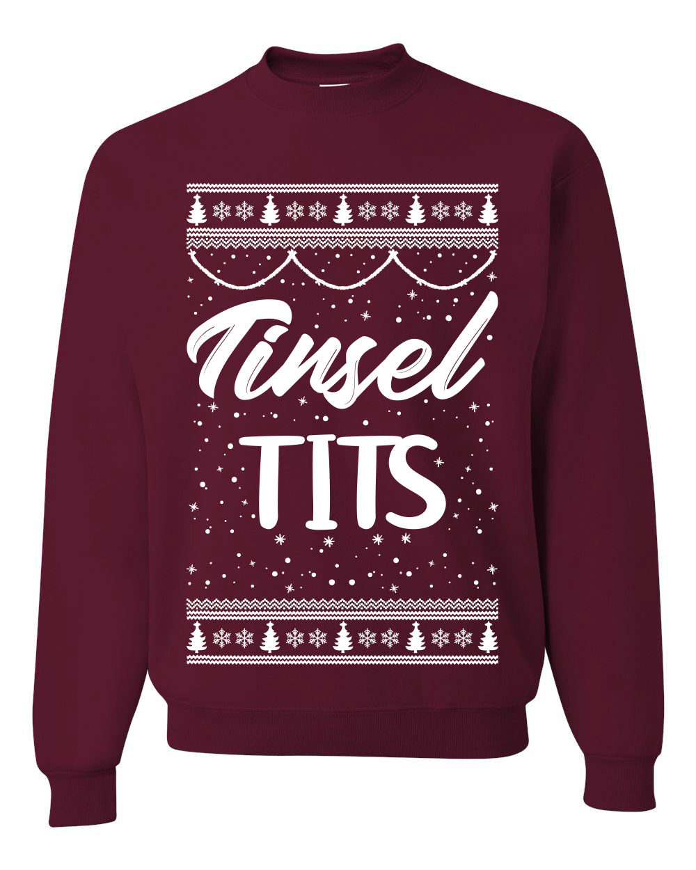 Tinsel Tits Individual Couples Ugly Christmas Sweater Unisex Crewneck Graphic Sweatshirt