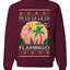 Fa La La La Mingo Pink Flamingo Santa Hat Lighting Trees Ugly Christmas Sweater Unisex Crewneck Graphic Sweatshirt