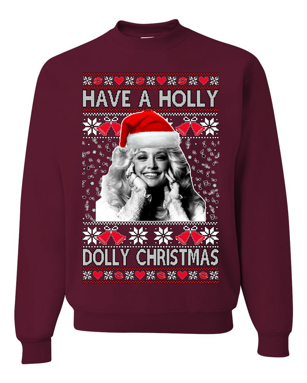 Have a Holly Dolly Christmas Ugly Christmas Sweater Unisex Crewneck Graphic Sweatshirt