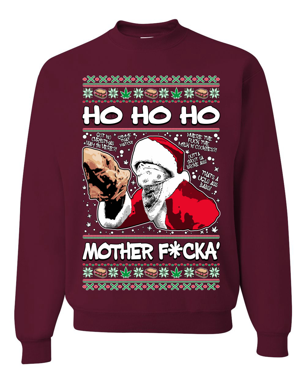 Friday Hood Santa Ugly Christmas Sweater Unisex Crewneck Sweatshirt