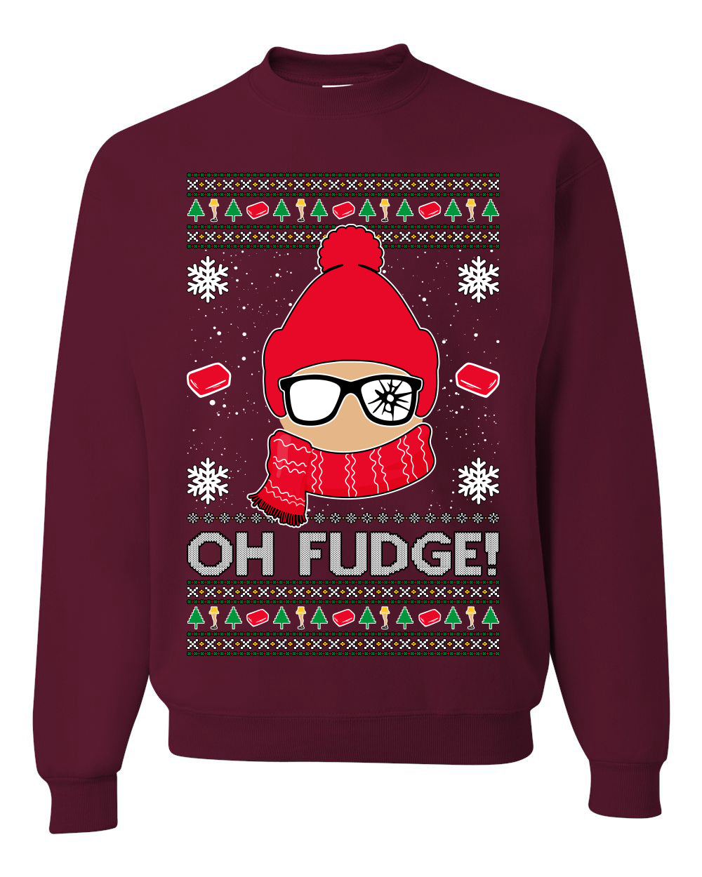Oh Fudge Funny Story Ugly Christmas Sweater Unisex Crewneck Sweatshirt