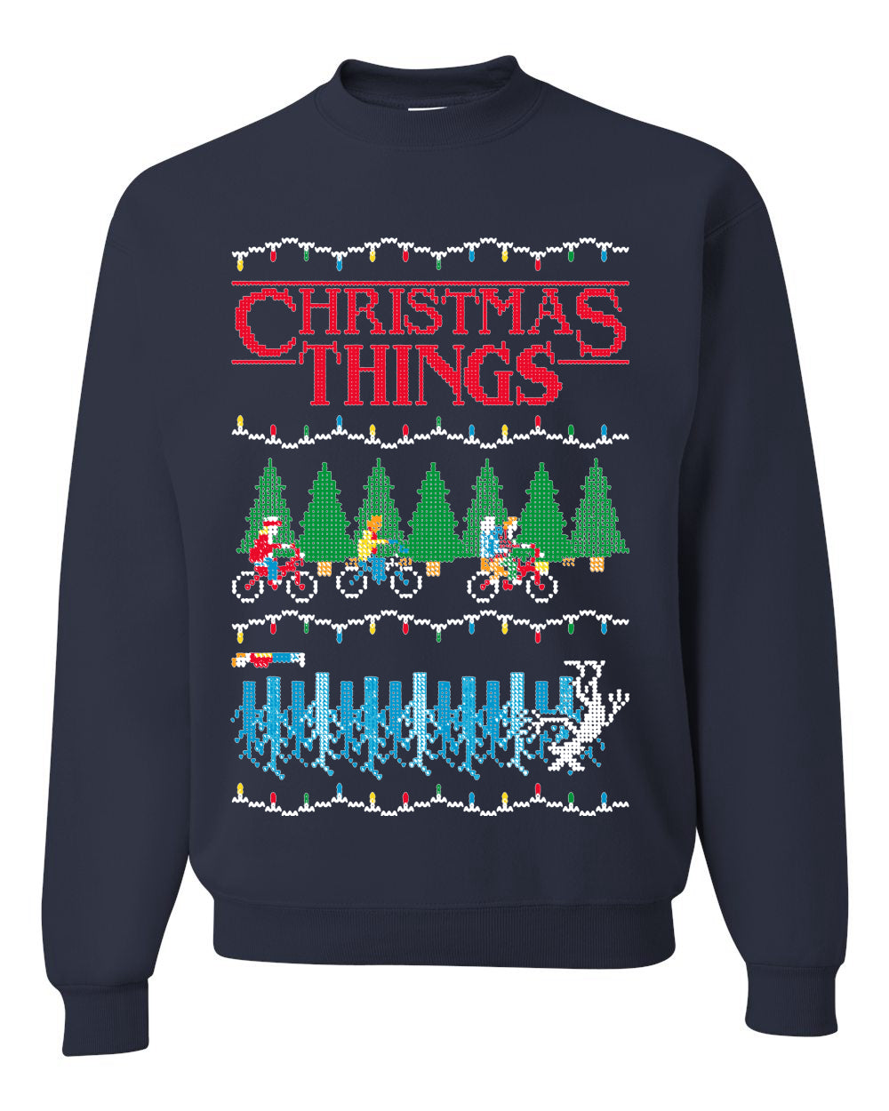 Christmas Things Stranger Fan Ugly Christmas Sweater Unisex Crewneck Sweatshirt