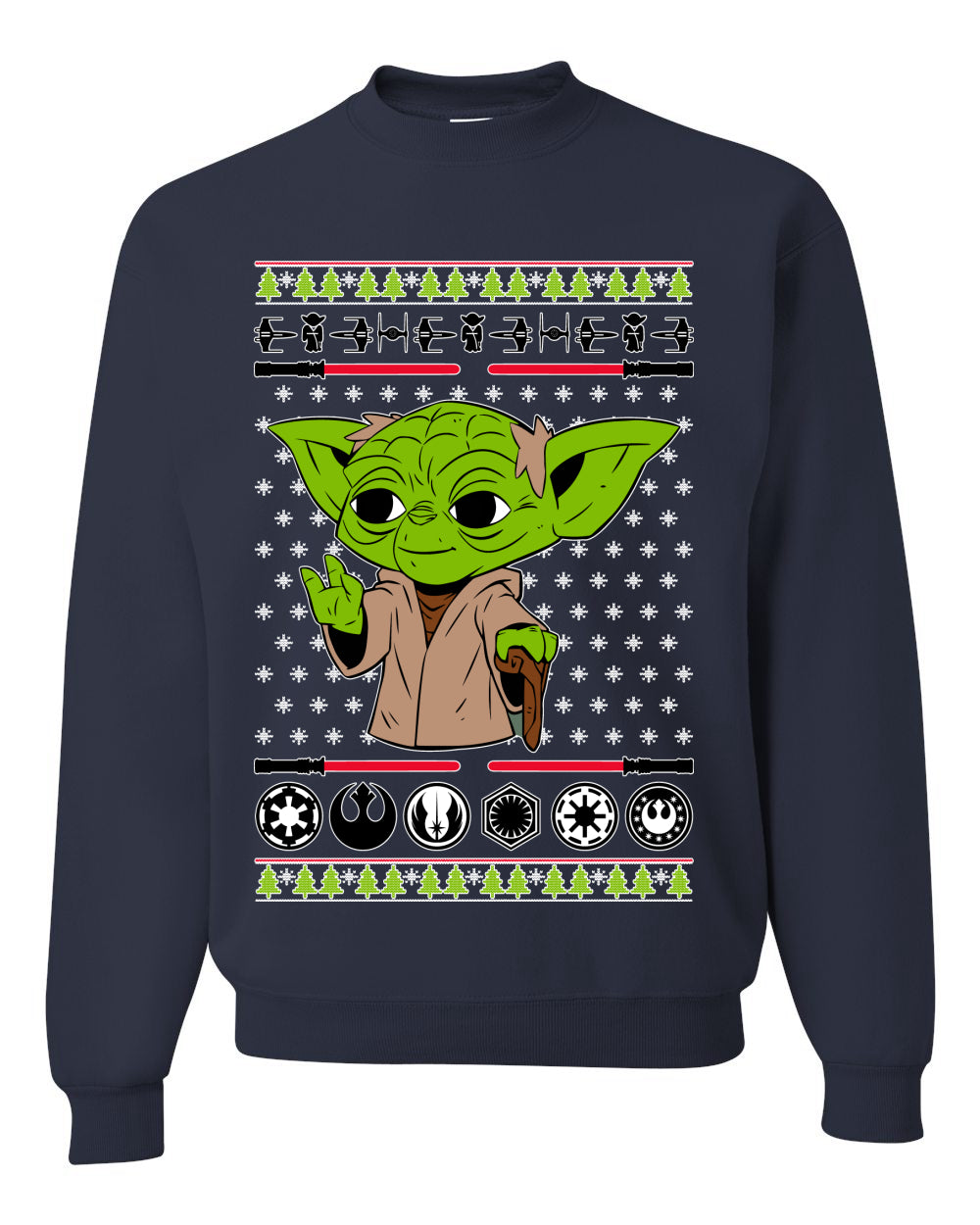 Baby Yoda Xmas Meme Ugly Christmas Sweater Unisex Crewneck Sweatshirt