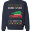 Bend Over & I'll Show You Colored Ugly Christmas Sweater Unisex Crewneck Sweatshirt