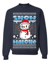 Snow Malone Snowman Face Tatoo Parody Ugly Christmas Sweater Unisex Crewneck Graphic Sweatshirt