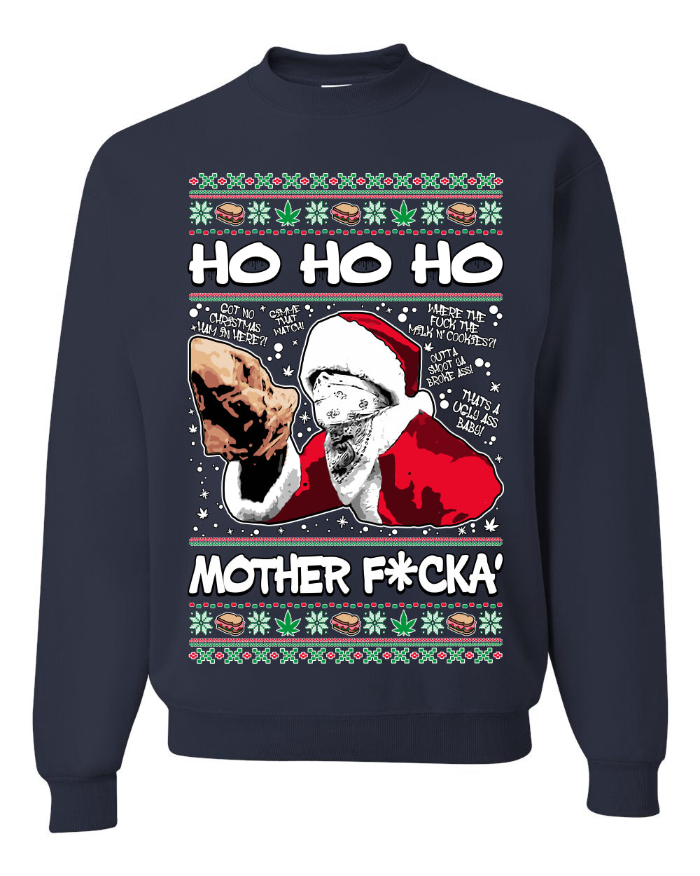 Friday Hood Santa Ugly Christmas Sweater Unisex Crewneck Sweatshirt