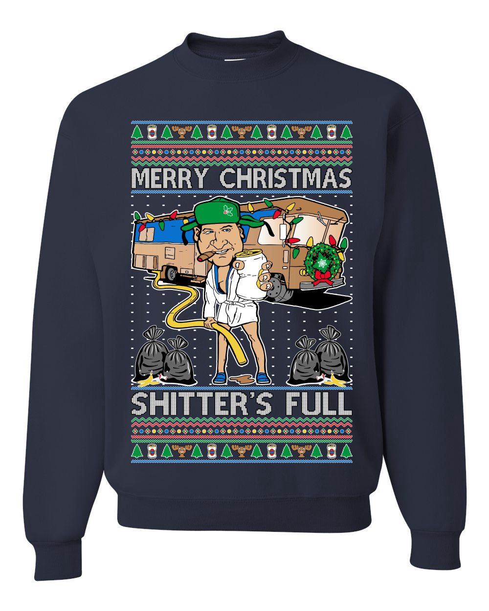 Merry Christmas Shitter's Full Ugly Christmas Sweater Unisex Crewneck Sweatshirt