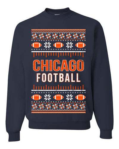 City of Chicago CHI American Football Fantasy Fan Ugly Christmas Sweater Unisex Crewneck Sweatshirt
