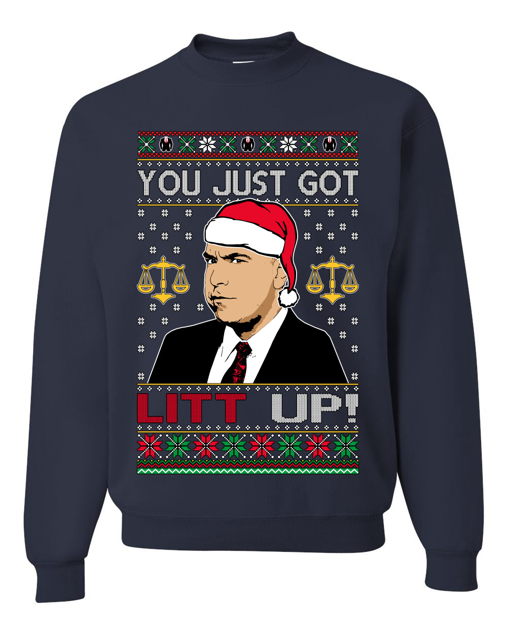 Just Got Litt Up Louis Tv Show Parody Ugly Christmas Sweater Unisex Crewneck Sweatshirt