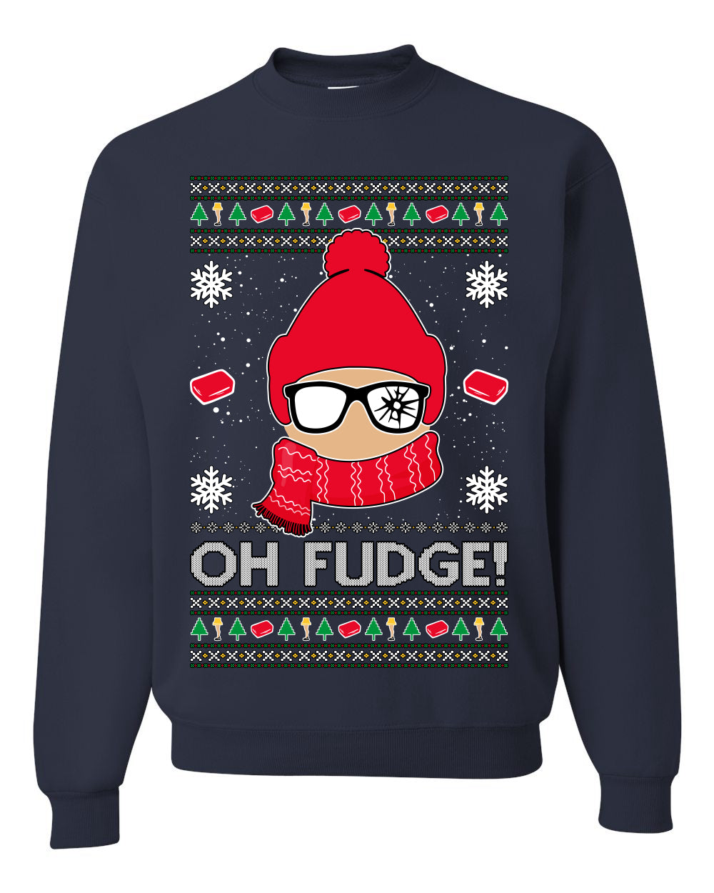 Oh Fudge Funny Story Ugly Christmas Sweater Unisex Crewneck Sweatshirt