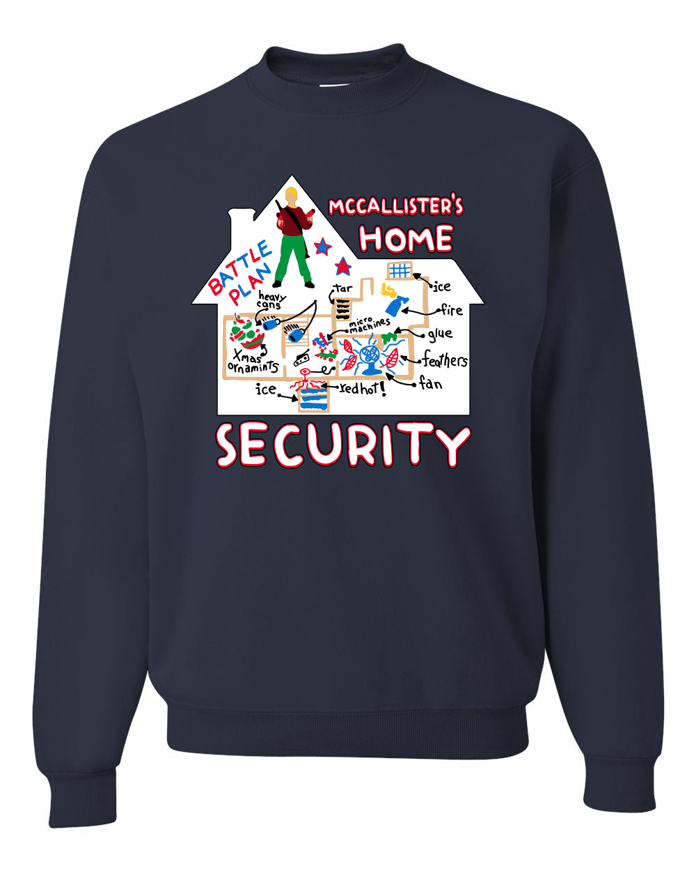McCallister's Home Security Battle Plans Alone Christmas Unisex Crewneck Sweatshirt