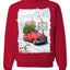 Winter Merry Christmas Trees Festive Red Truck Merry Christmas Unisex Crewneck Graphic Sweatshirt