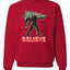 Believe Sanata Sasquatch Bigfoot Merry Christmas Merry Christmas Unisex Crewneck Graphic Sweatshirt