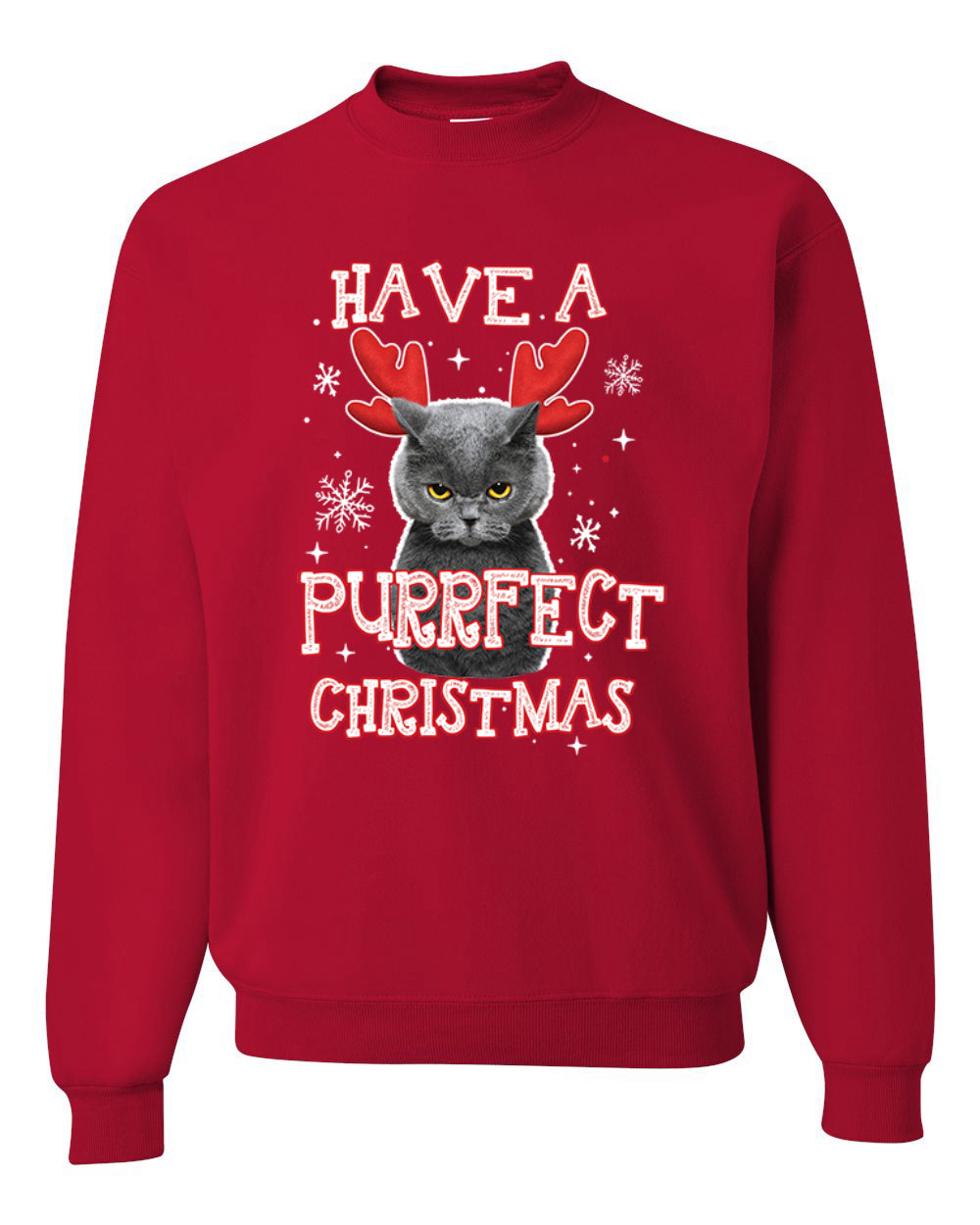 Have A Purrfect  Merry Christmas Unisex Crewneck Graphic Sweatshirt