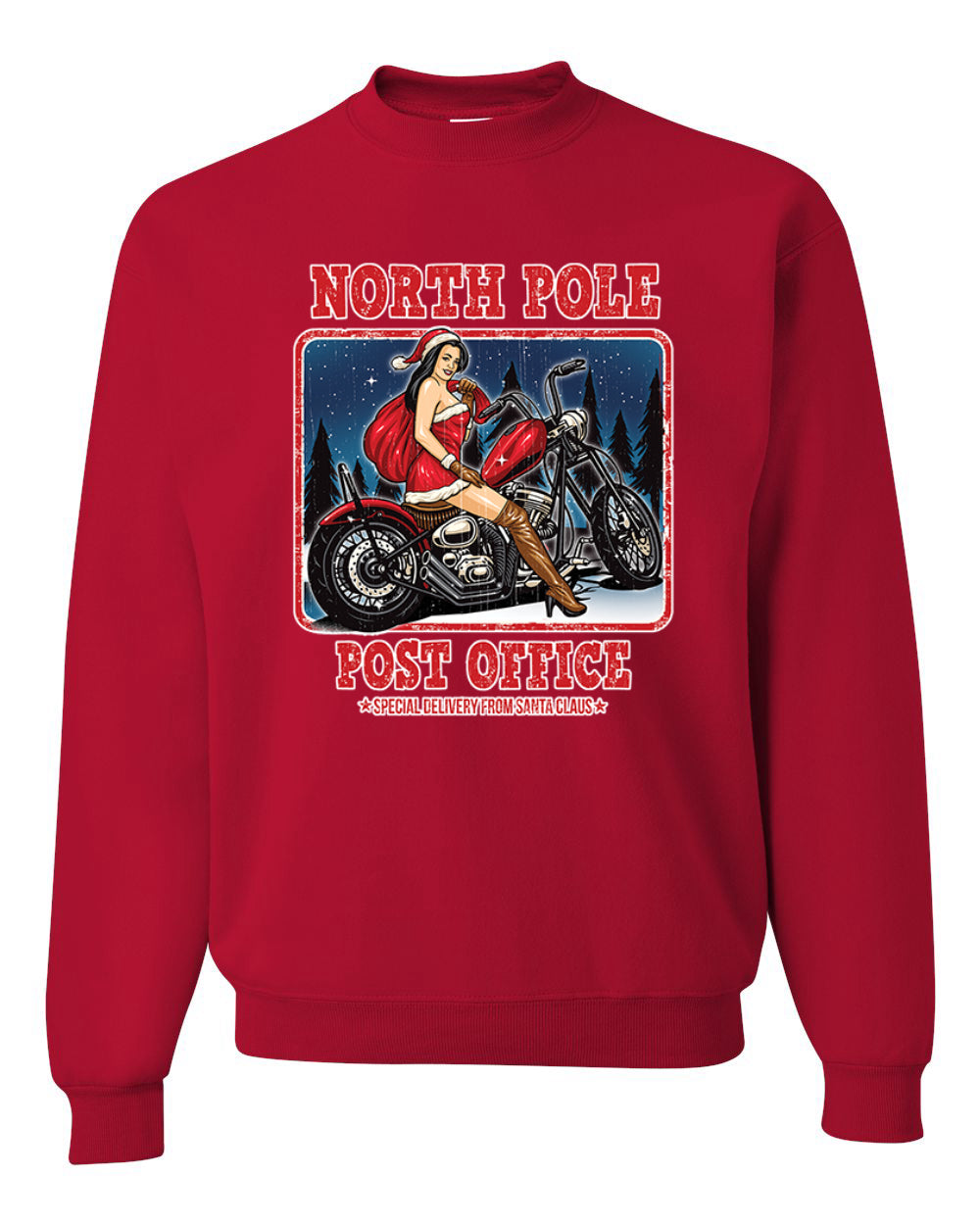 North Pole Post Office Special Delivery  Merry Christmas Unisex Crewneck Graphic Sweatshirt