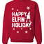 Happy Elfin Holiday Merry Ugly Christmas Sweater Unisex Crewneck Graphic Sweatshirt