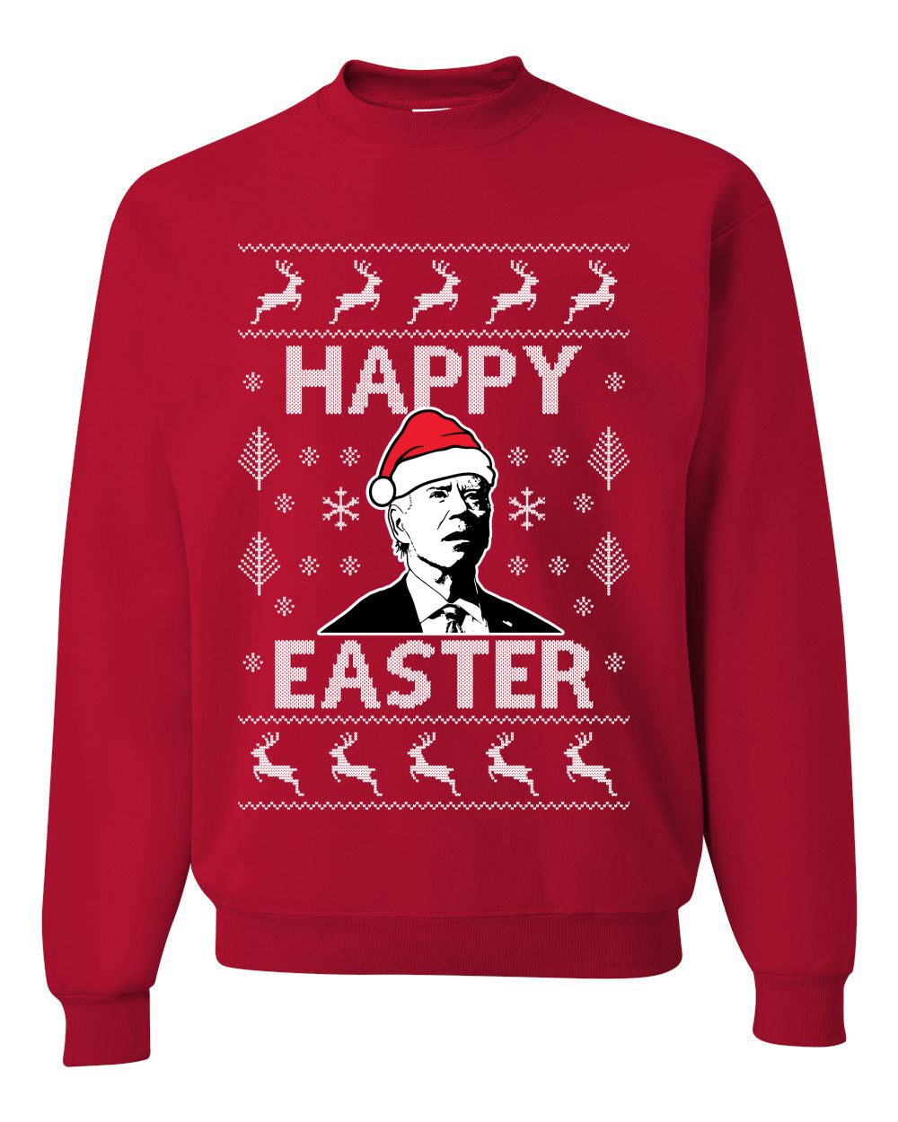 Biden Happy Easter Ugly Christmas Sweater Unisex Crewneck Graphic Sweatshirt