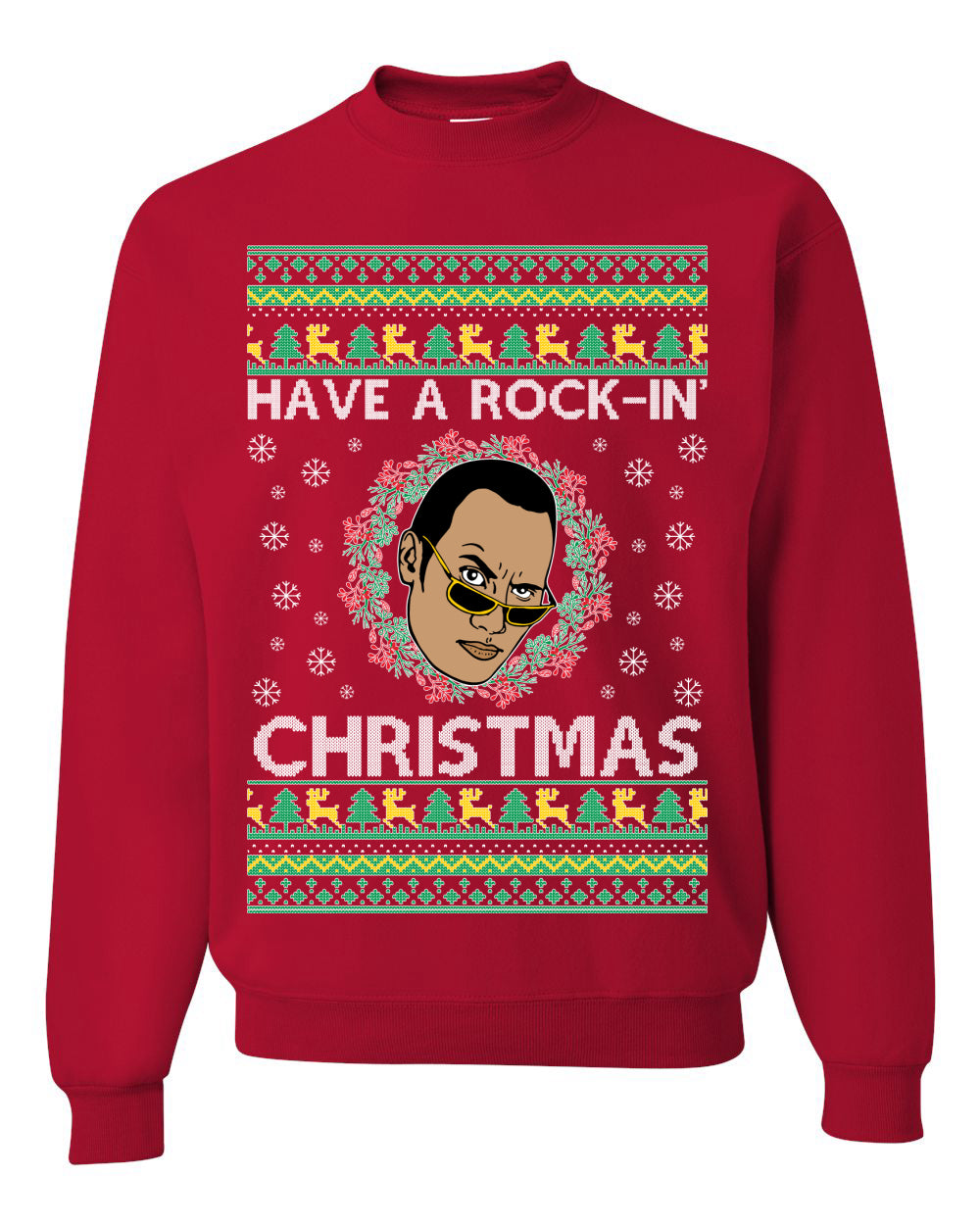 Have A Rockin' Christmas Funny Ugly Christmas Sweater Unisex Crewneck Graphic Sweatshirt