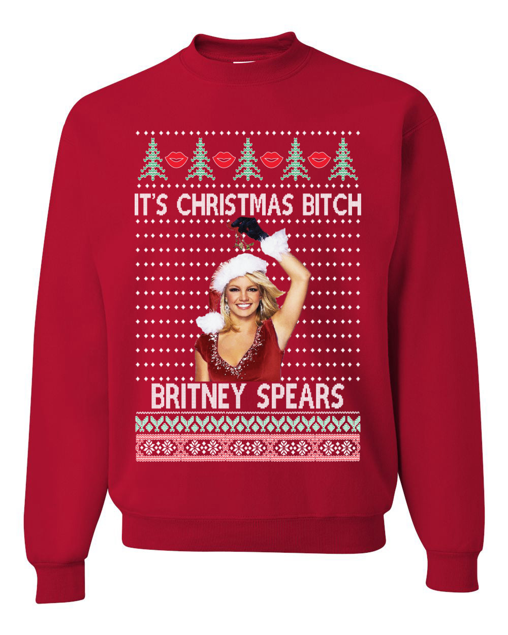 It's Christmas Bitch Britney Spears  Ugly Christmas Sweater Unisex Crewneck Sweatshirt