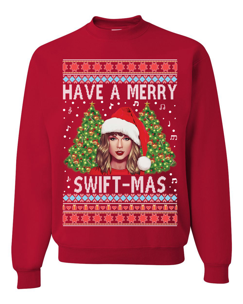 Merry Swiftmas Ugly Christmas Sweater Unisex Crewneck Sweatshirt