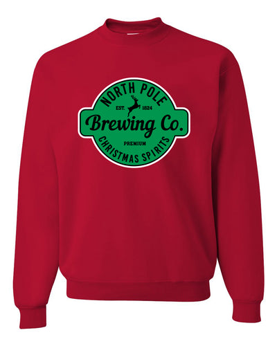 Drinking Logo Parody Brewing Co. North Pole Christmas Spirits Ugly Christmas Sweater Unisex Crewneck Graphic Sweatshirt