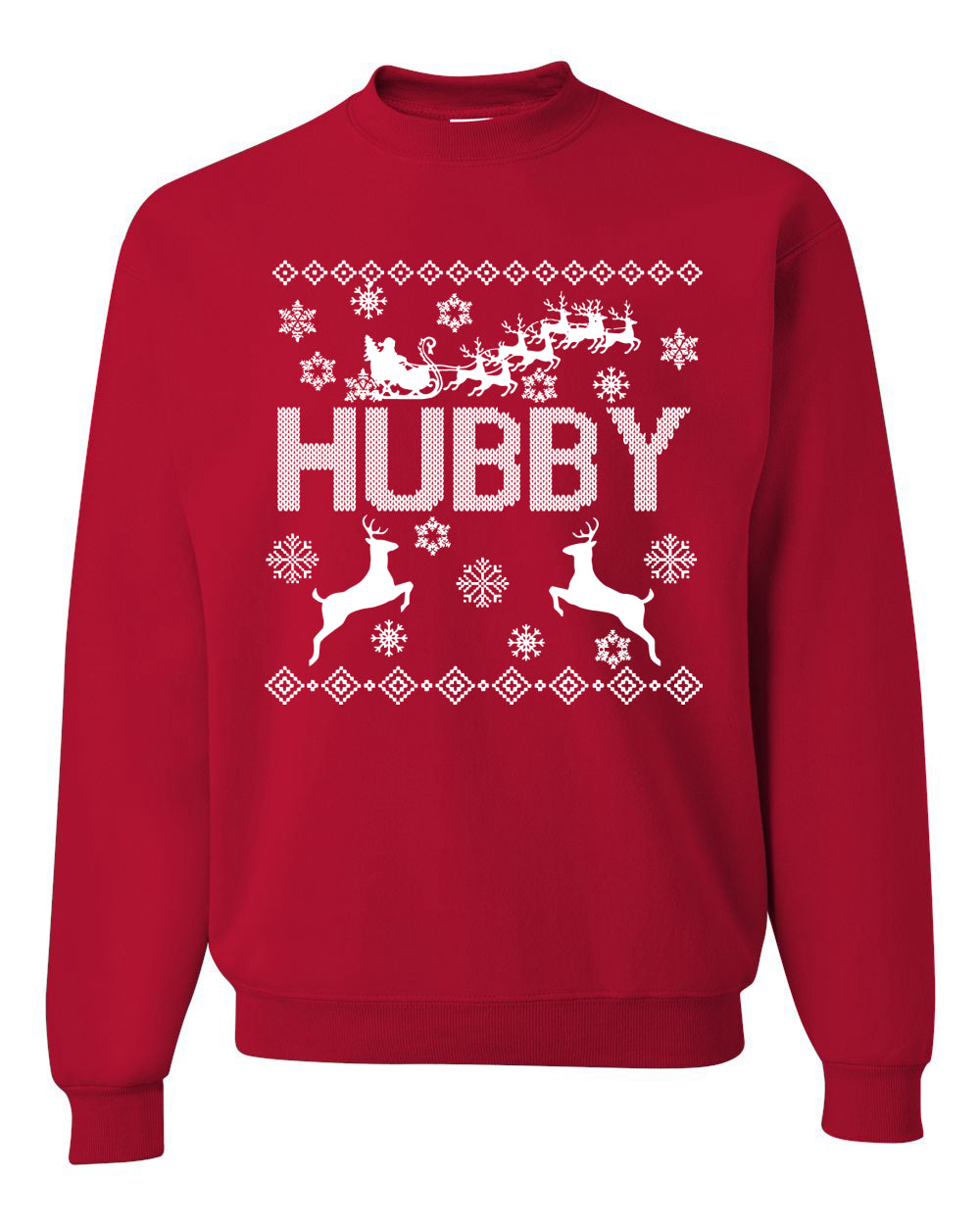 Christmas Hubby Love Merry Ugly Christmas Sweater Unisex Crewneck Graphic Sweatshirt