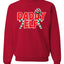 Daddy Elf Red Candy Cane Logo Merry Christmas Unisex Crewneck Graphic Sweatshirt