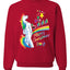 Unicorn Pissing Rainbow Merry Ugly Christmas Sweater Unisex Crewneck Graphic Sweatshirt