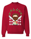 Keep Calm It's My Birthday Funny Jesus Juggling Cupcakes Merry Ugly Christmas Sweater Unisex Crewneck Graphic Sweatshirt