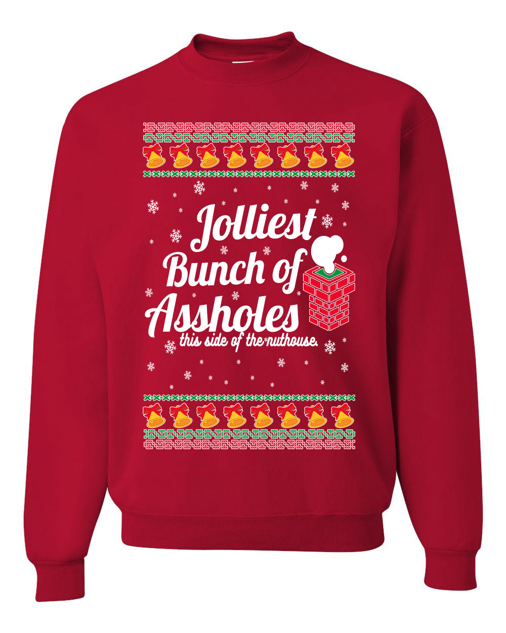 Jolliest Bunch of Assholes Xmas Movie Merry Ugly Christmas Sweater Unisex Crewneck Graphic Sweatshirt