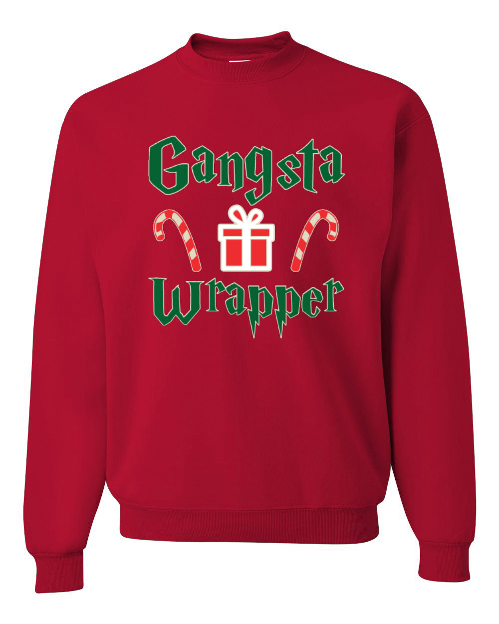 Gangsta Wrapper Merry Christmas Unisex Crewneck Graphic Sweatshirt