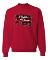Papa Bear Cool Plaid Matching Design Merry Christmas Unisex Crewneck Graphic Sweatshirt
