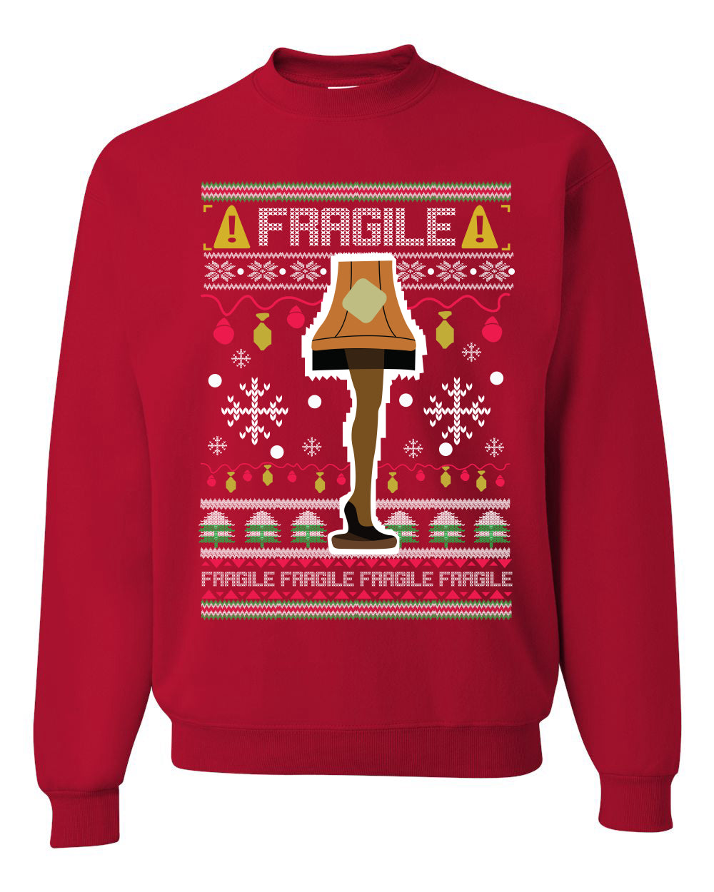Fragile Leg Lamp Christmas Story Funny Xmas Merry Ugly Christmas Sweater Unisex Crewneck Graphic Sweatshirt