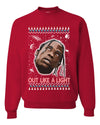 Out Like a Light Ugly Christmas Sweater Unisex Crewneck Graphic Sweatshirt